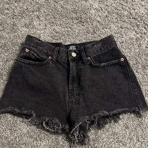 BDG Black Frayed Hem Jean Shorts